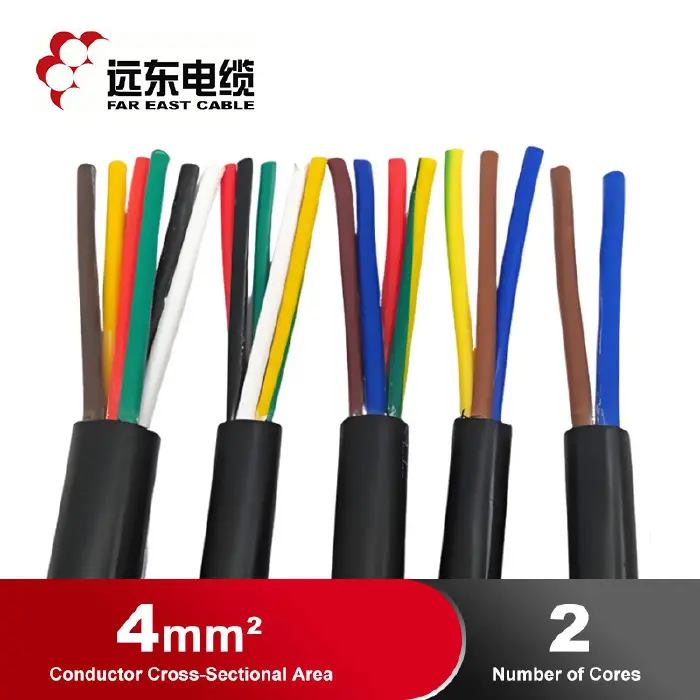 [2458] RUBBRER CABLE- 60227 IEC 53 (RVV) 300/500V 2X4