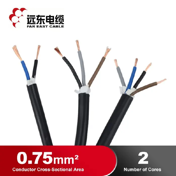 [2488] RUBBRER CABLE-60227 IEC53 (RVV)-300/500V-2X0.75